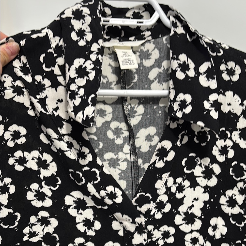 H&M Black and White Floral Dress